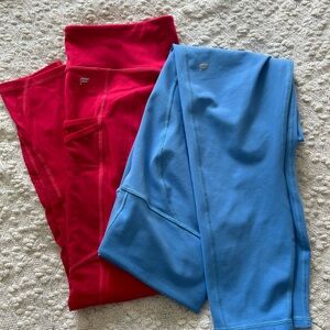 2 Pairs Fabletics Pink and Blue Women's Leggings